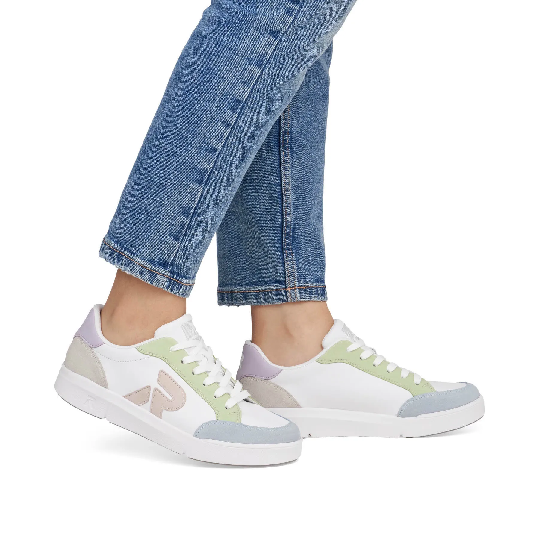 Rieker Damen Halbschuhe Sneaker weiß bunt