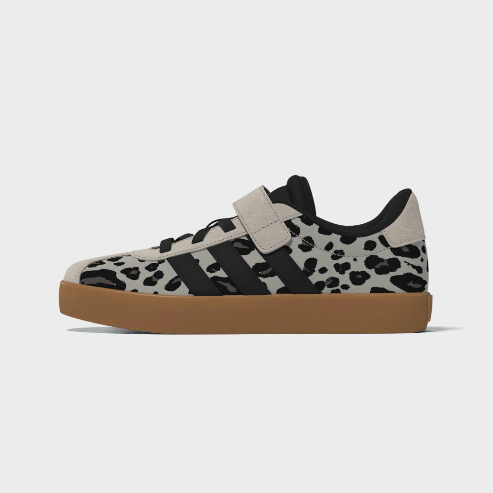 adidas VL COURT 3.0 EL C Mädchen Sneaker Freizeitschuhe beige/braun/leoprint