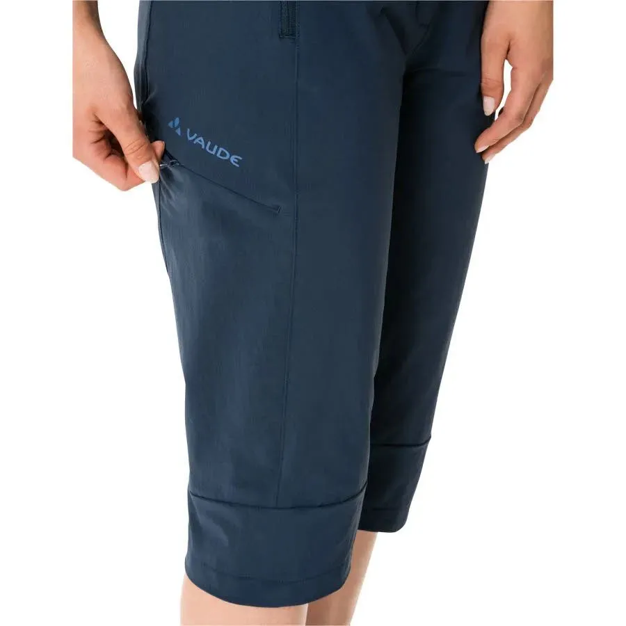 Vaude Farley Stretch Capri Hose III Damen Wanderhose Trekkinghose blau