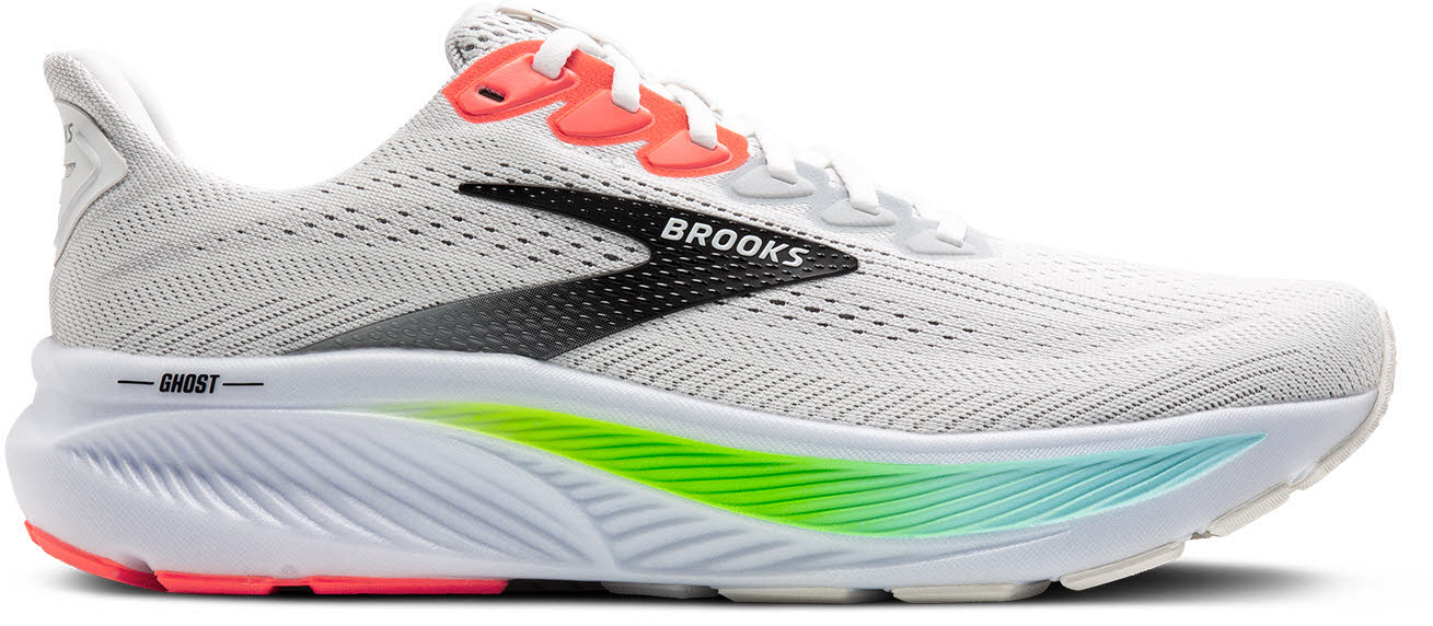 Brooks Ghost 17 Herren Laufschuhe Joggingschuhe white/pink clay/gecko