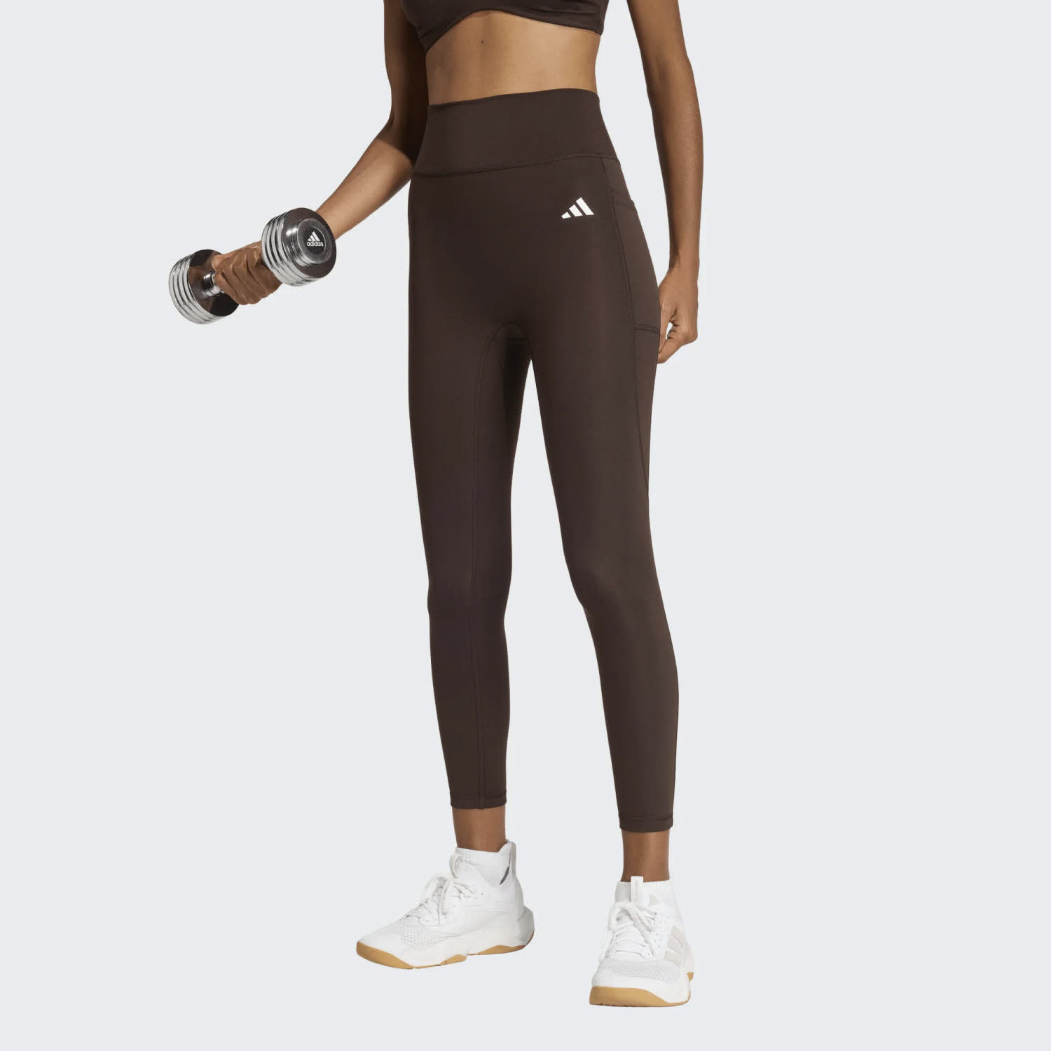 adidas Optime Essentials Workout Damen Leggings Sporthose braun