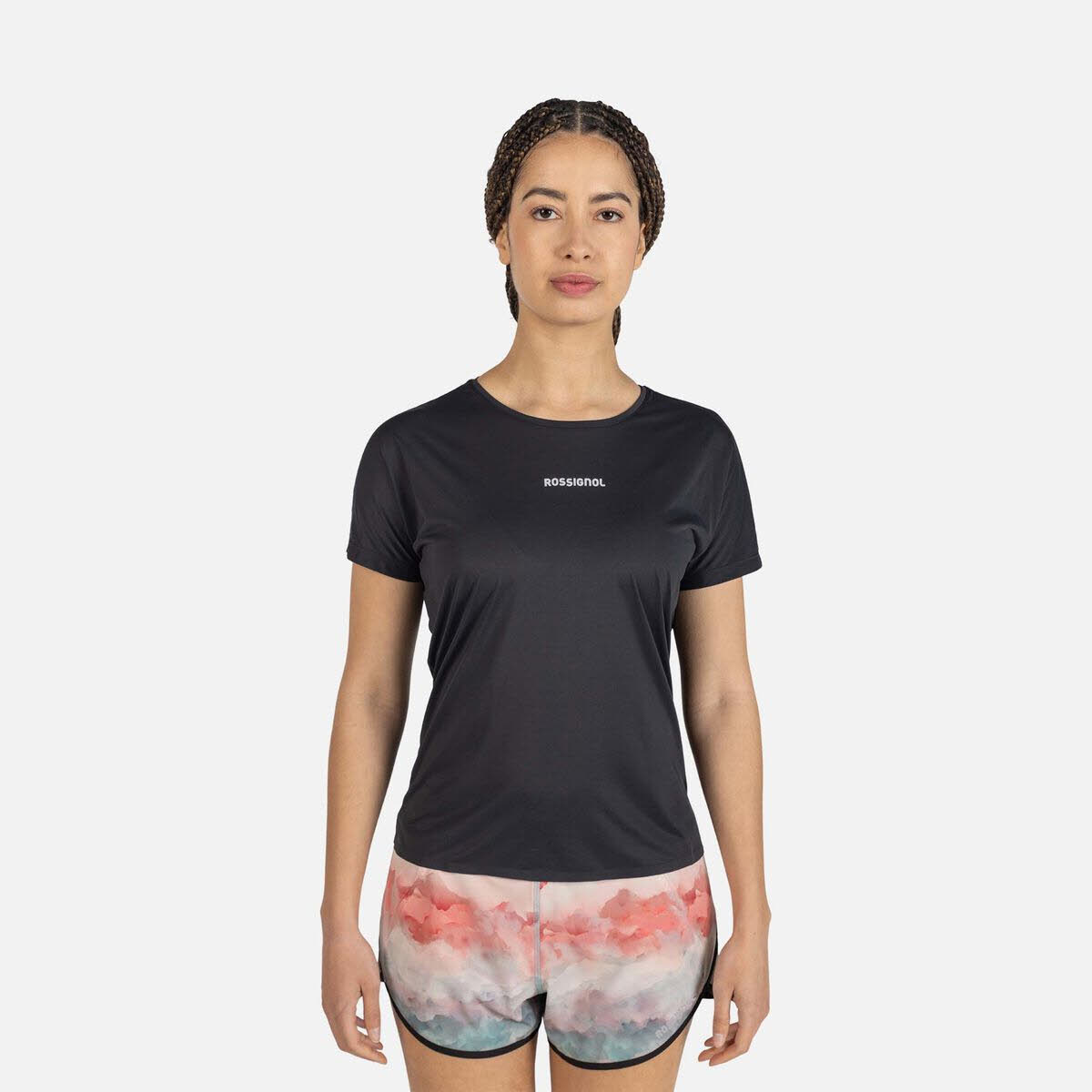 Rossignol Sapa Trail Running Tee Laufshirt Damen schwarz grau