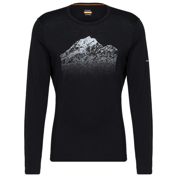Icebreaker Mer 200 Oasis LS Crewe Rising Light Herren Baselayer schwarz