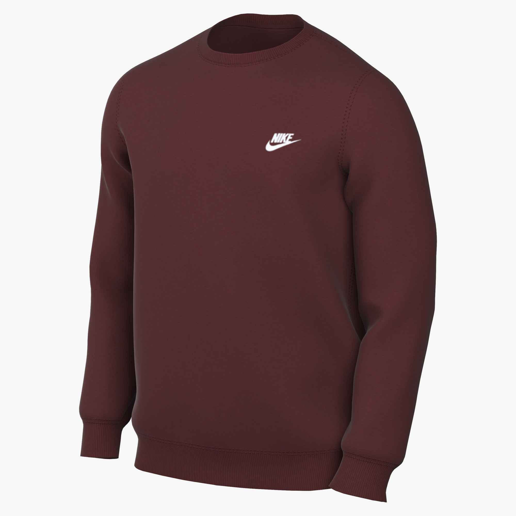 Nike Club Men"s Fleece Crew Herren Sweatshirt Pullover dunkelrot