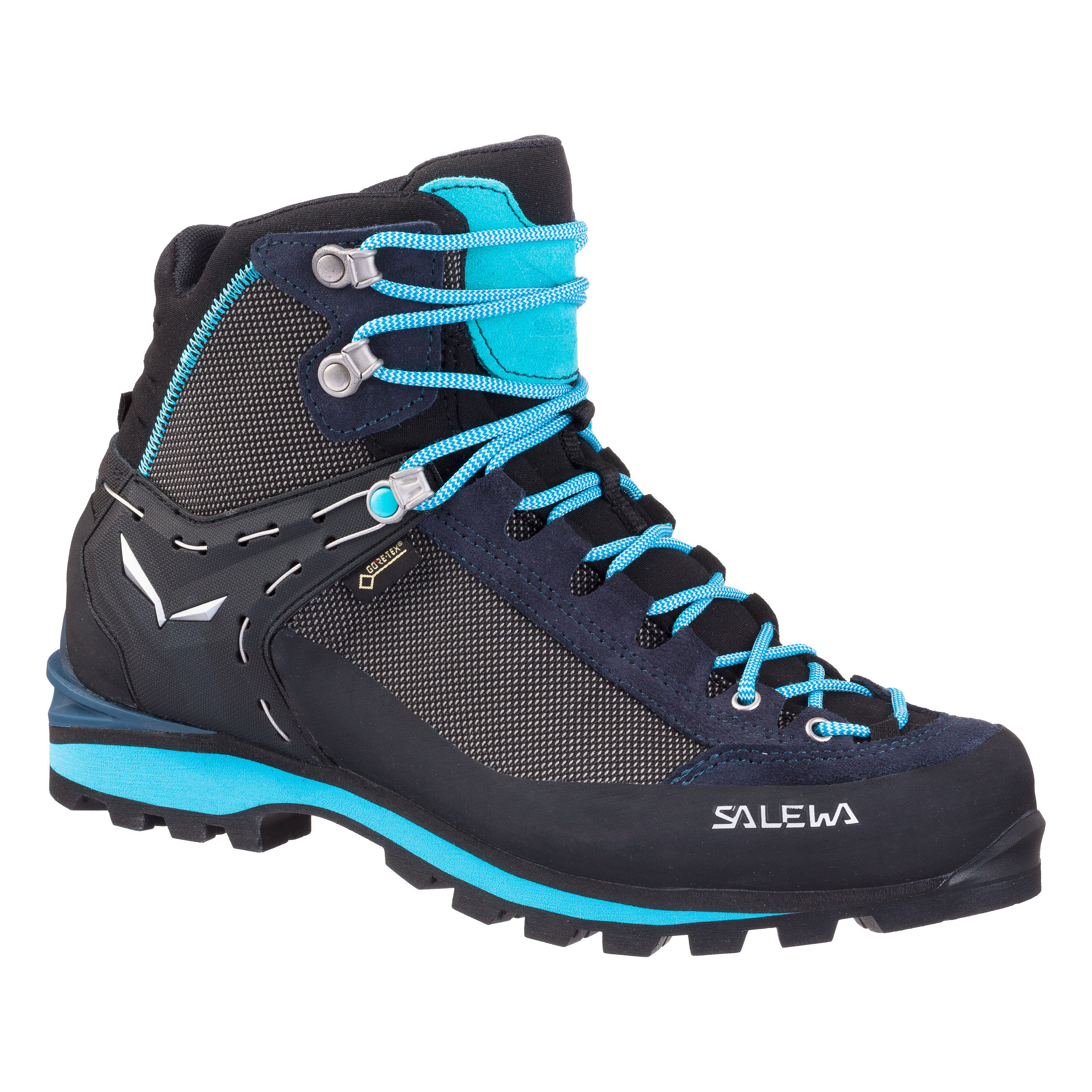 Salewa Crow Gore-Tex Damen Trekkingschuhe Wanderschuhe Bergsteigerschuh wasserdicht blau