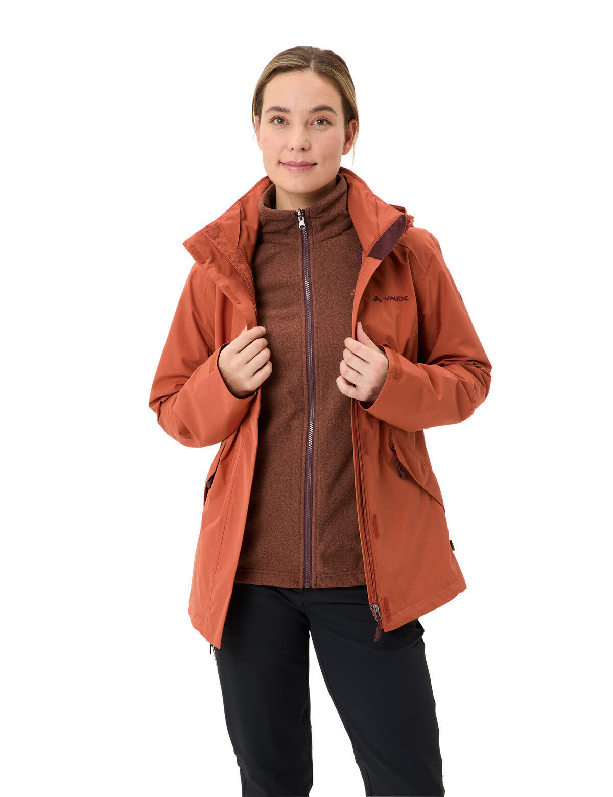 Vaude Rosemoor 3 in 1 Lagenjacke Outdoorjacke wasserdicht Damen orange