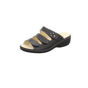 Longo Pantoletten Damen Hausschuhe Sandalen schwarz NEU
