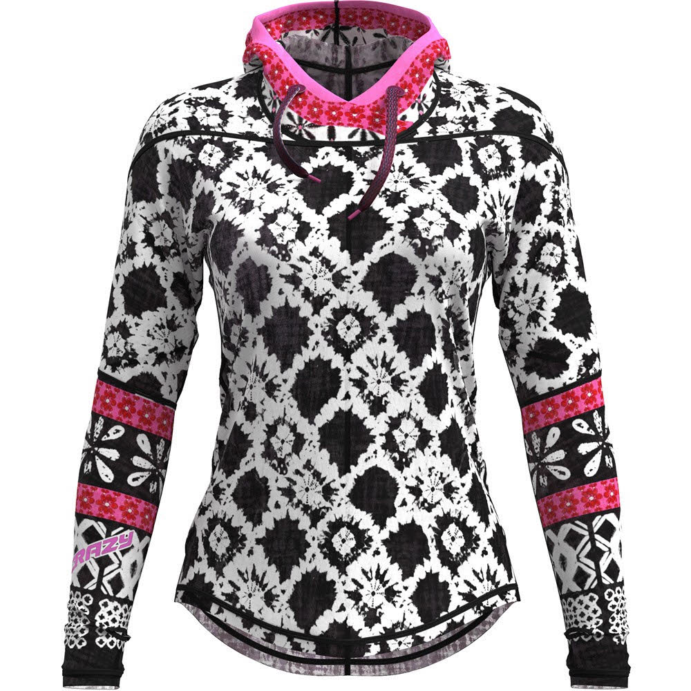 Crazy Idea PULL IBEX Damen Hoodie Kapuzenpullover shibori