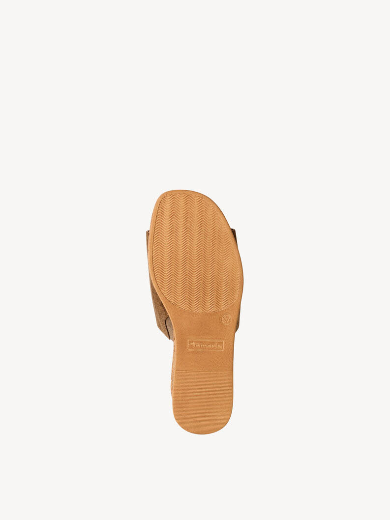 Tamaris Lederpantolette braun Damen