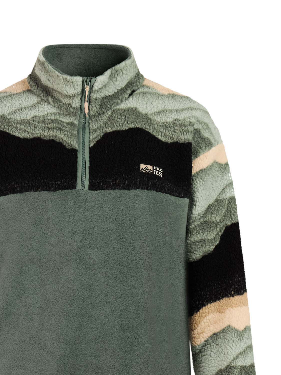Protest PRTPublic Herren Zipper Fleecepullover grün