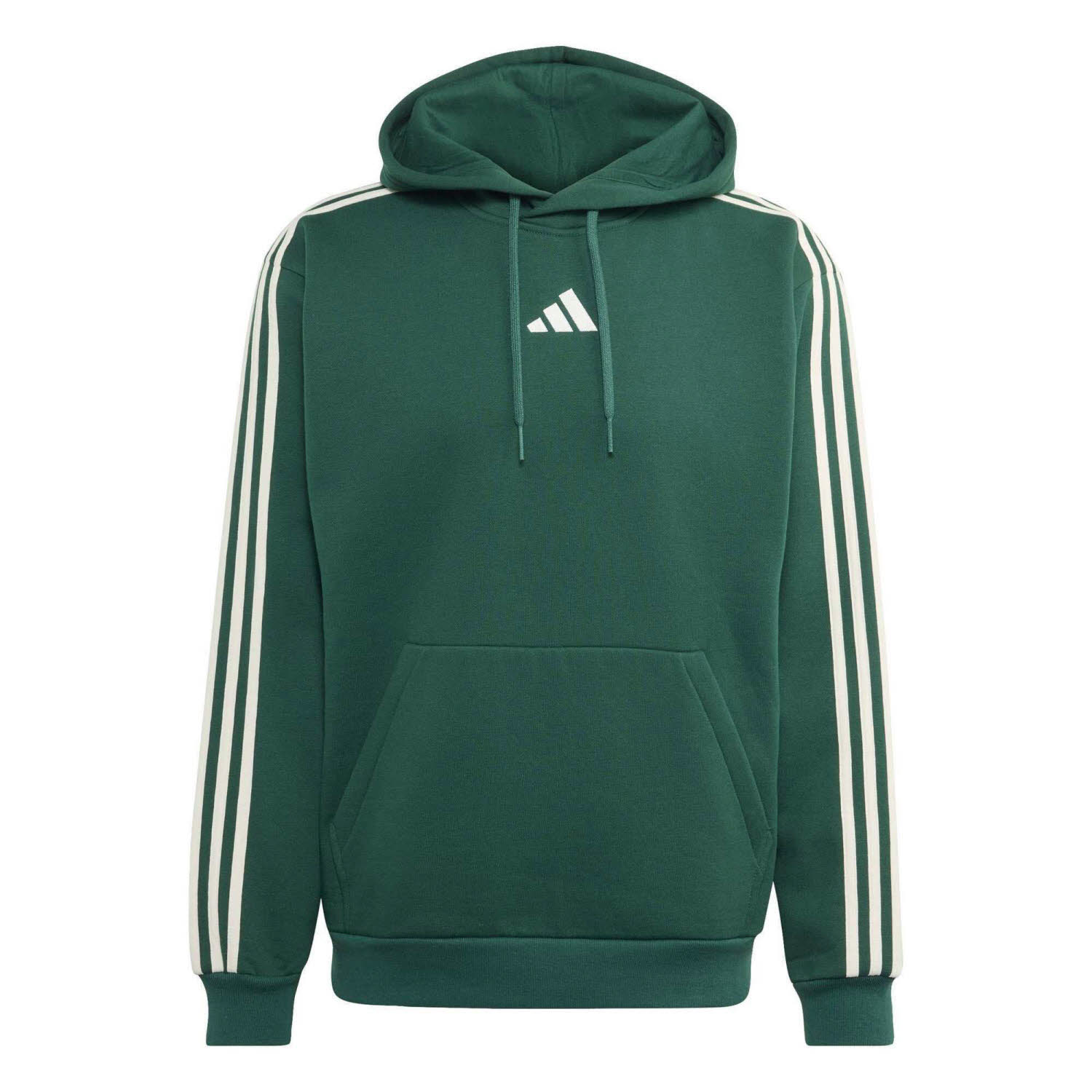 adidas Essentials 3-Stripes Fleece Herren Hoodie Kapuzenpullover grün