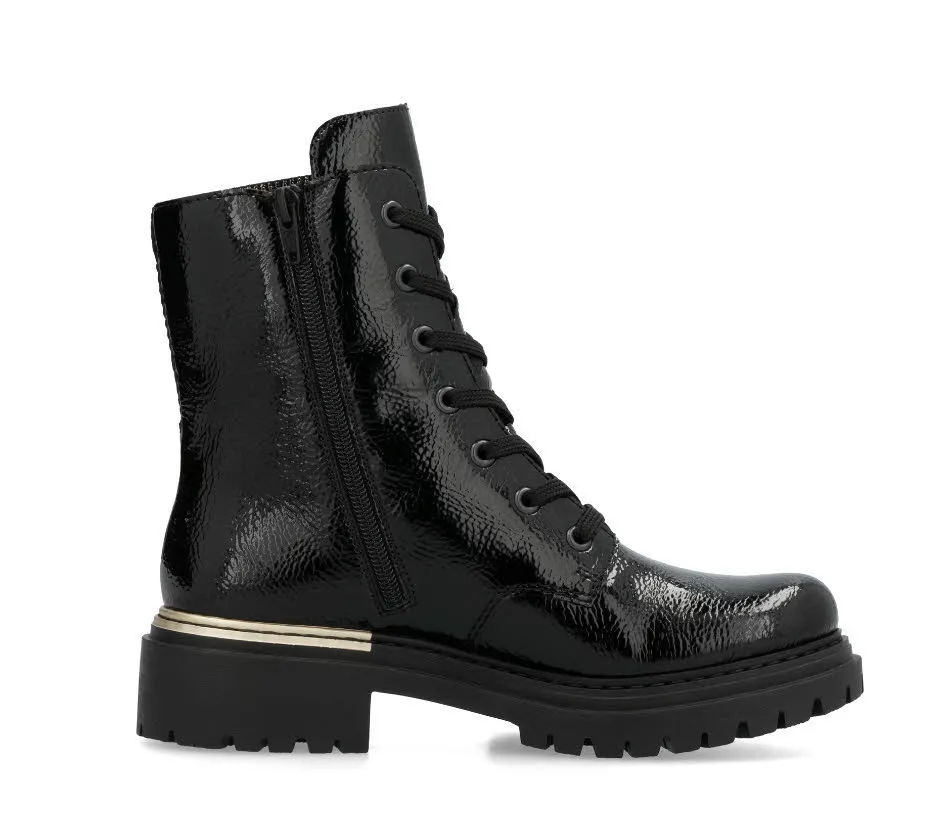 Rieker Damen Stiefelette Schnürer urbanschwarz
