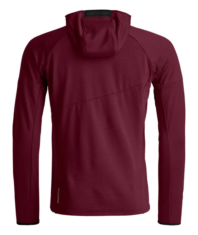 Ortovox FLEECE LIGHT GRID HOODY Herren Fleece-Hoodie rot