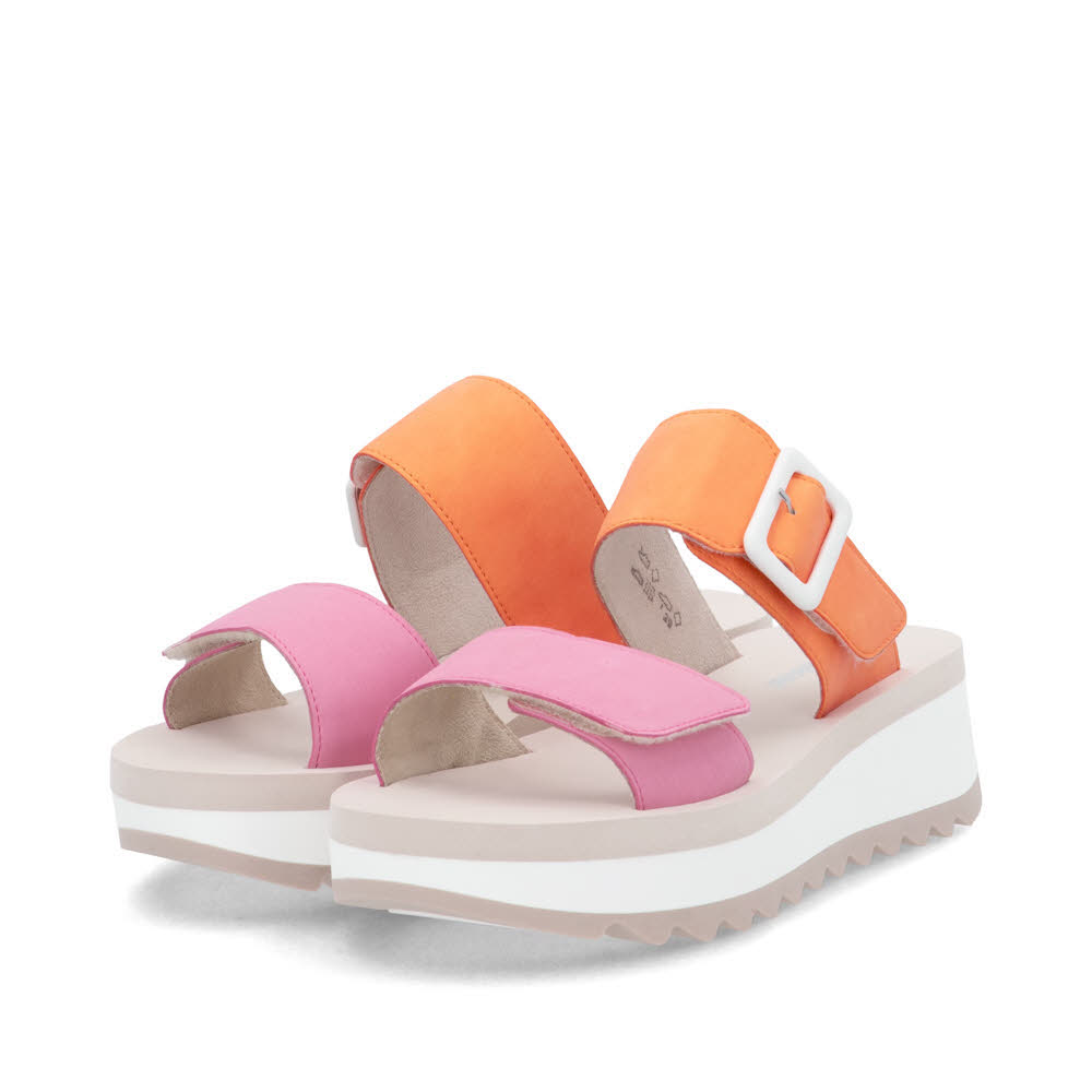 Rieker FSK Damen Sandalen Pantoletten pink/carrot