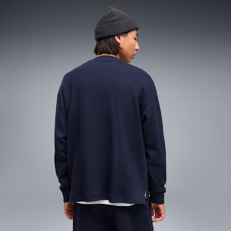 Puma ESS ELEVATED Relaxed Material Crew Herren Sweatshirt navy