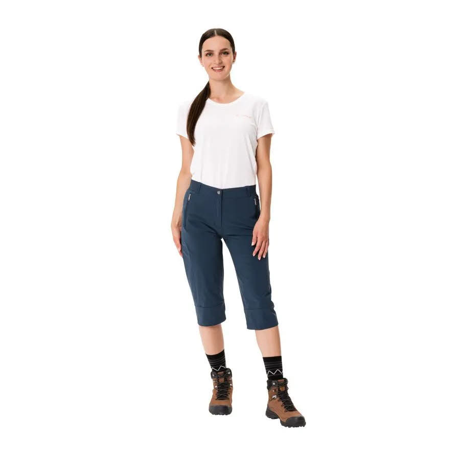 Vaude Farley Stretch Capri Hose III Damen Wanderhose Trekkinghose blau