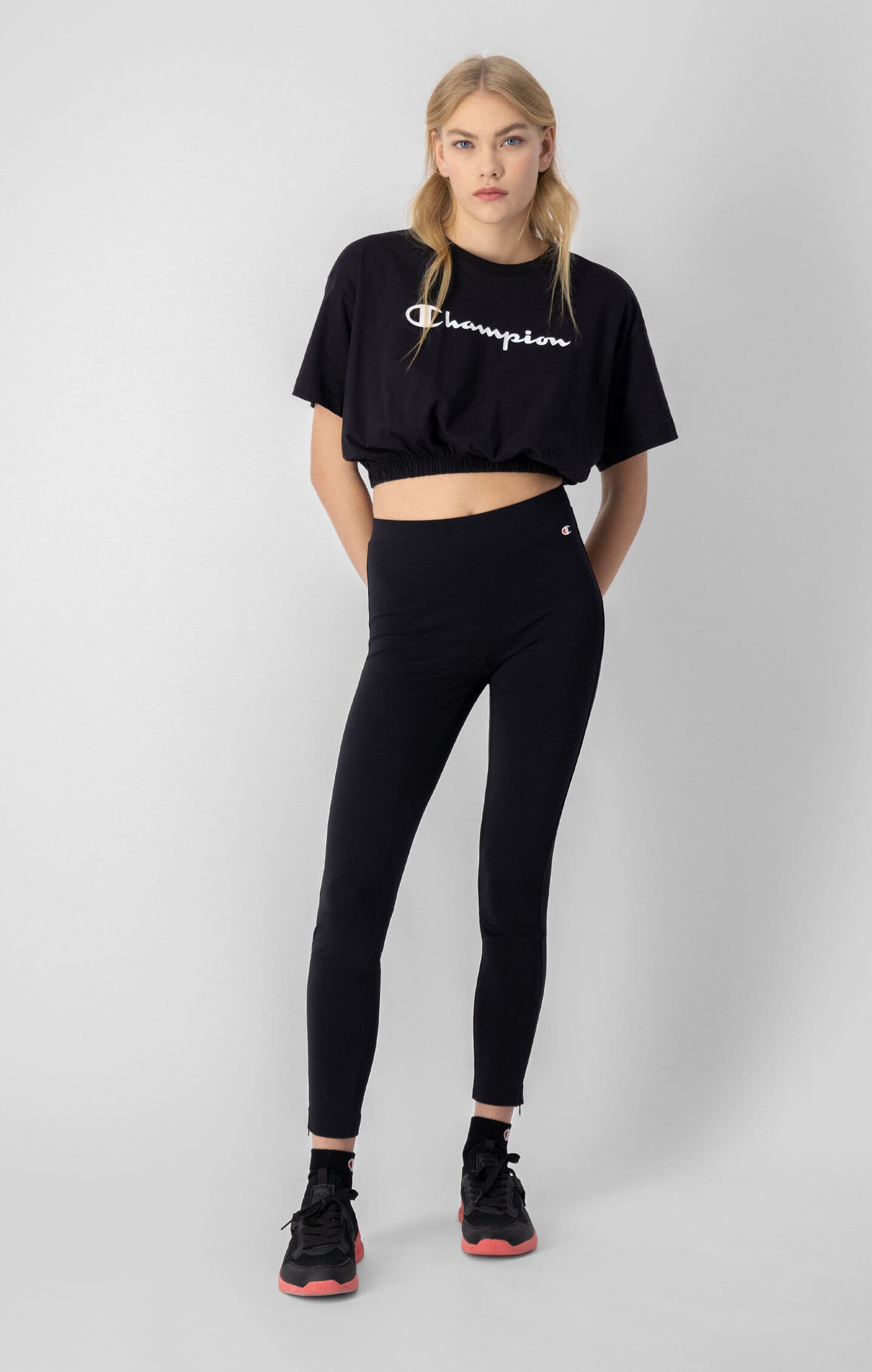 Champion Leggings Damen Sport-Leggings Fitness-Hose schwarz