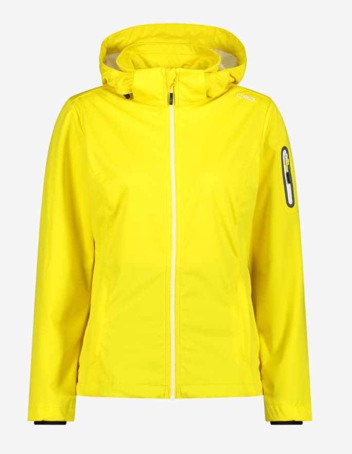 CMP JACKET ZIP HOOD Damen Softshelljacke Zip-Off Kapuze gelb NEU