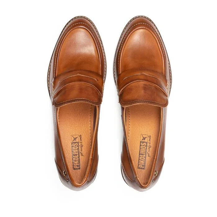 Pikkolinos LLanes Mokassin mit mittelhohem Absatz Damenschuh braun