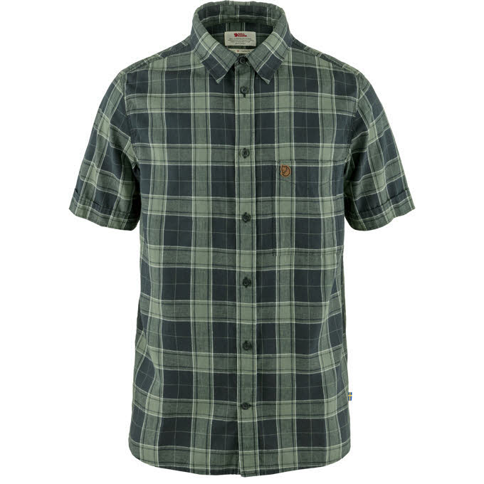 Fjällräven Övik Travel Shirt SS M Kurzarmhemd Herren dunkelgrün