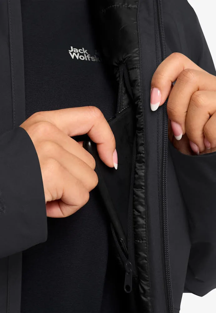 Jack Wolfskin Heidelstein Ins Damen Winterjacke wasserdicht schwarz