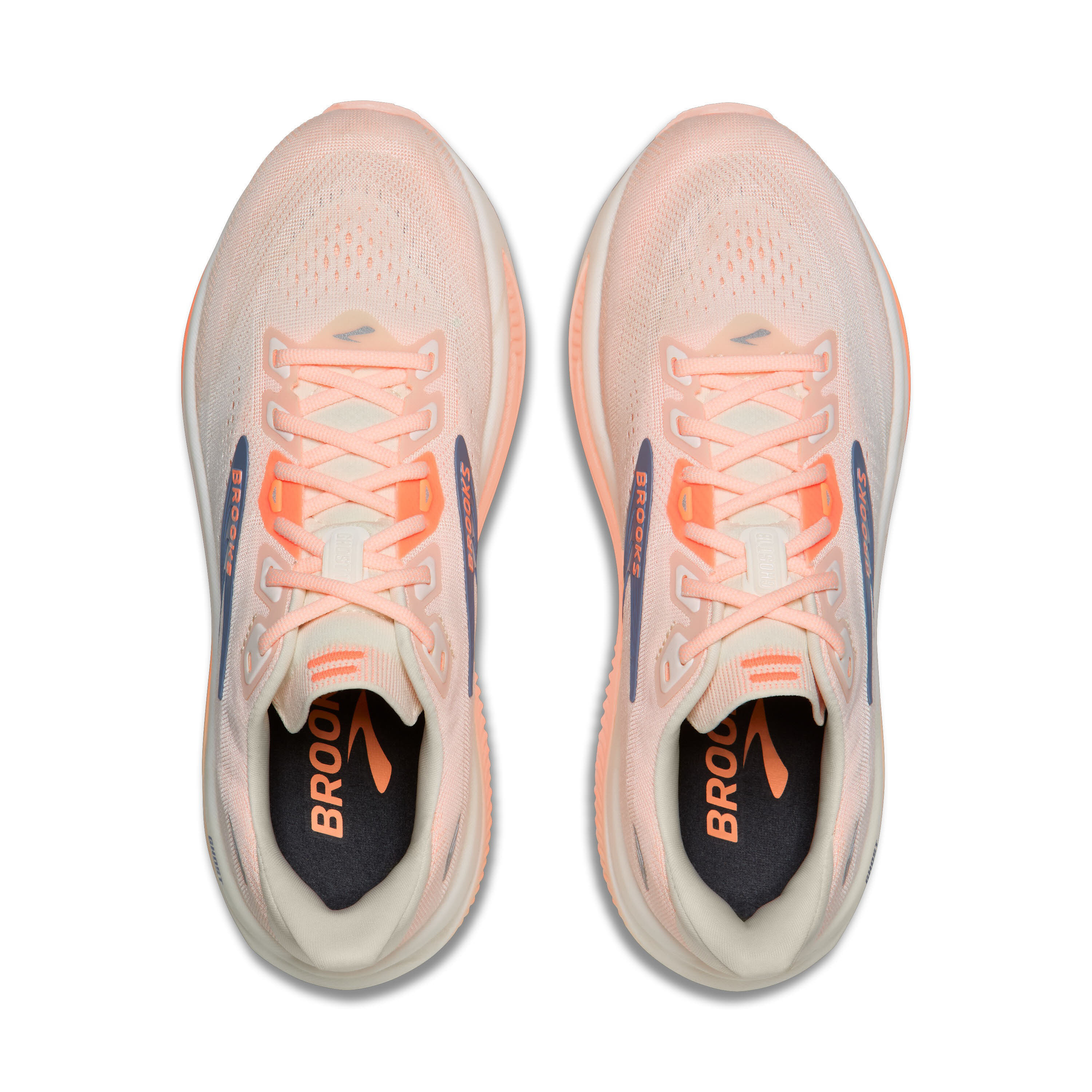 Brooks Ghost 18 Damen Laufschuhe Joggingschuhe star white/cyber peach/grey