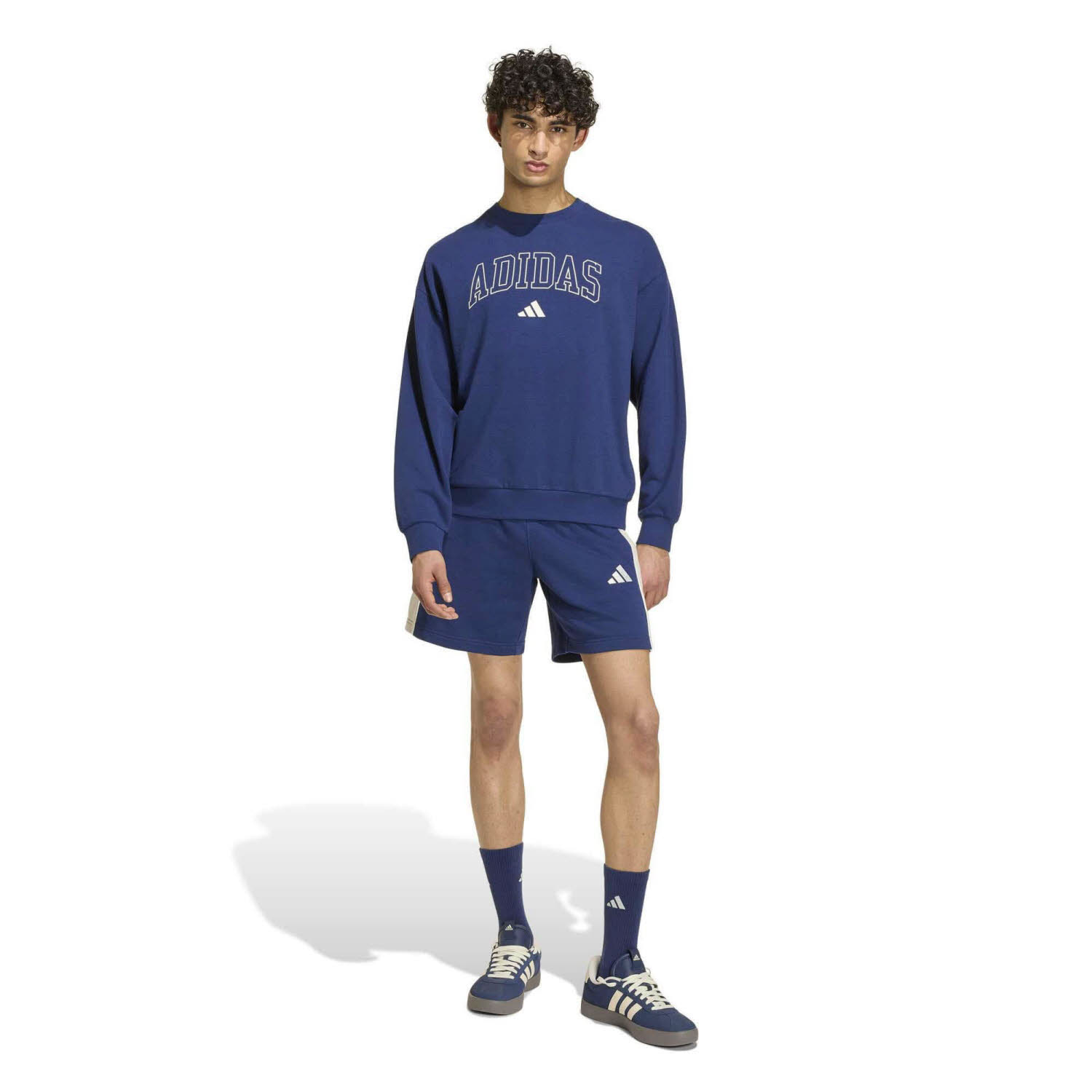 adidas Seasonal Essentials Collegiate French Terry Crew Herren Sweatshirt Pullover blau