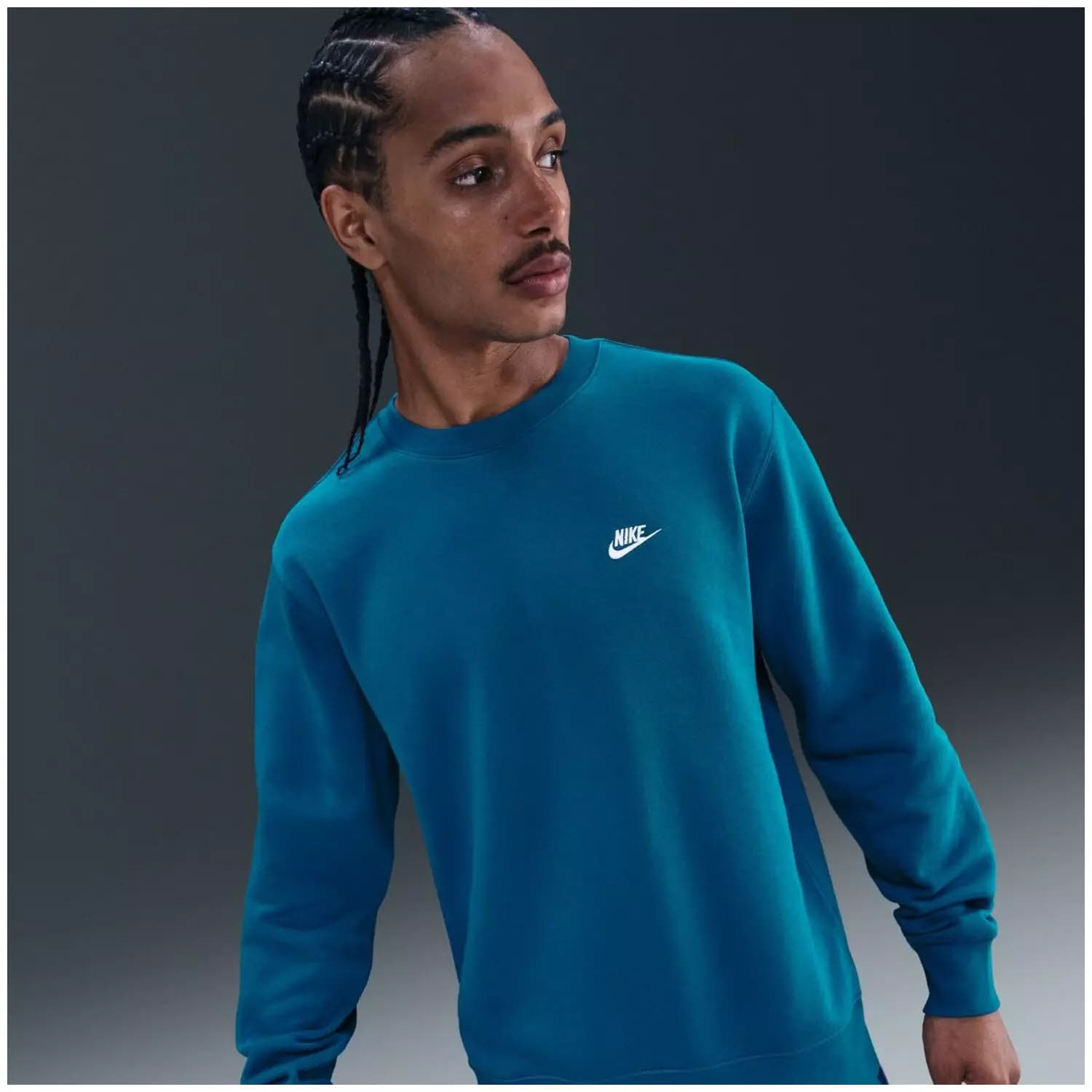 Nike ClubFleece-Rundhalsshirt für Herren türkis