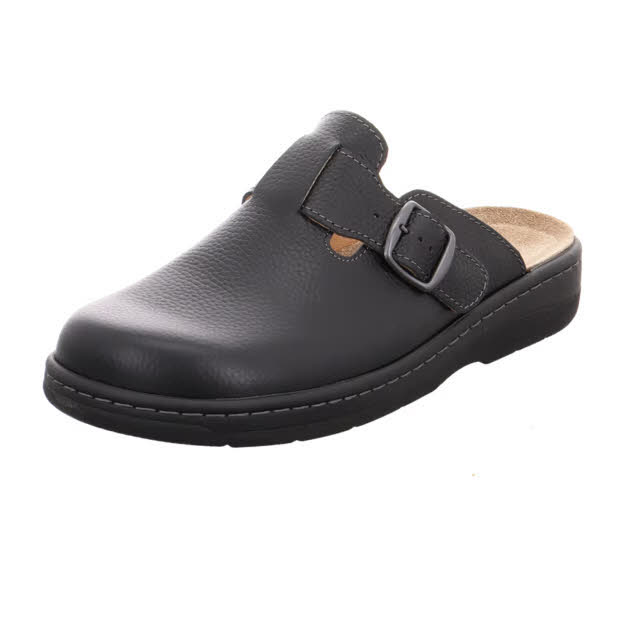 Longo Clogs Herren mit verstellbarer Schnalle schwarz