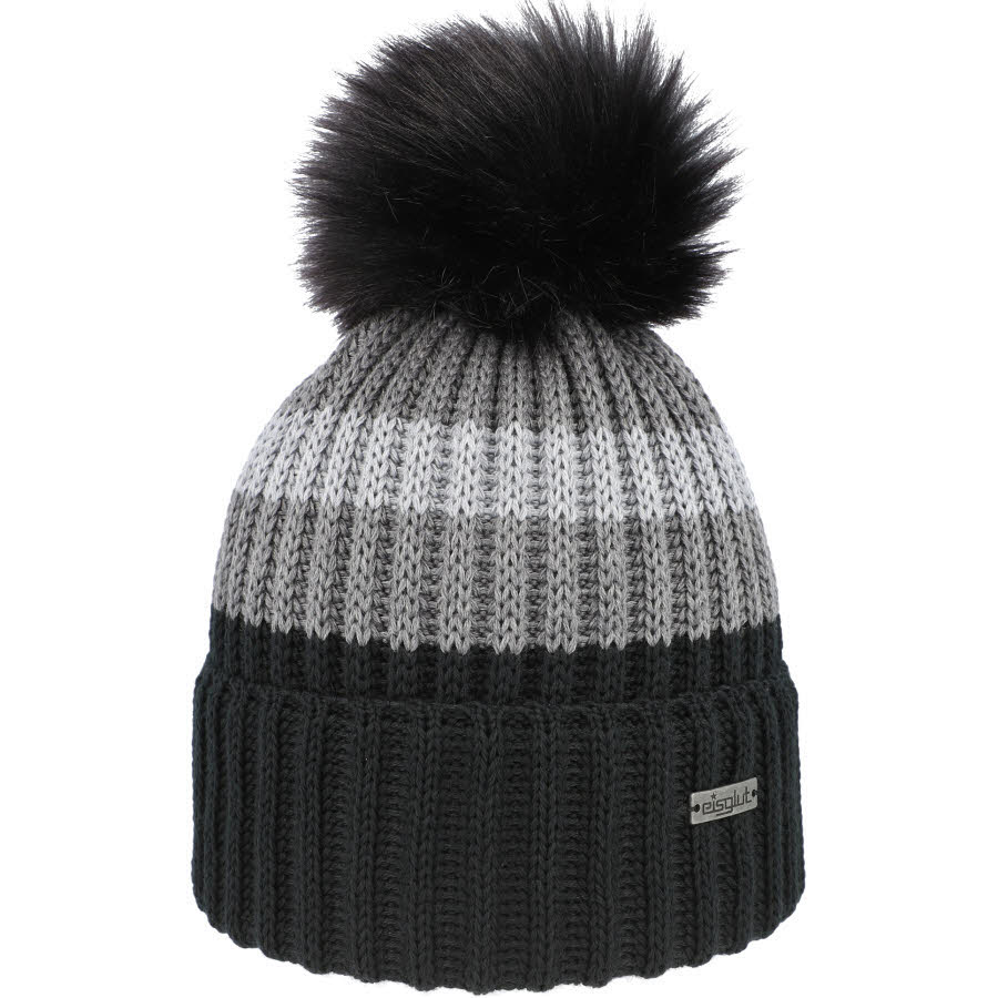 Eisglut Haileyl Merino Damen Mütze Wintermütze schwarz