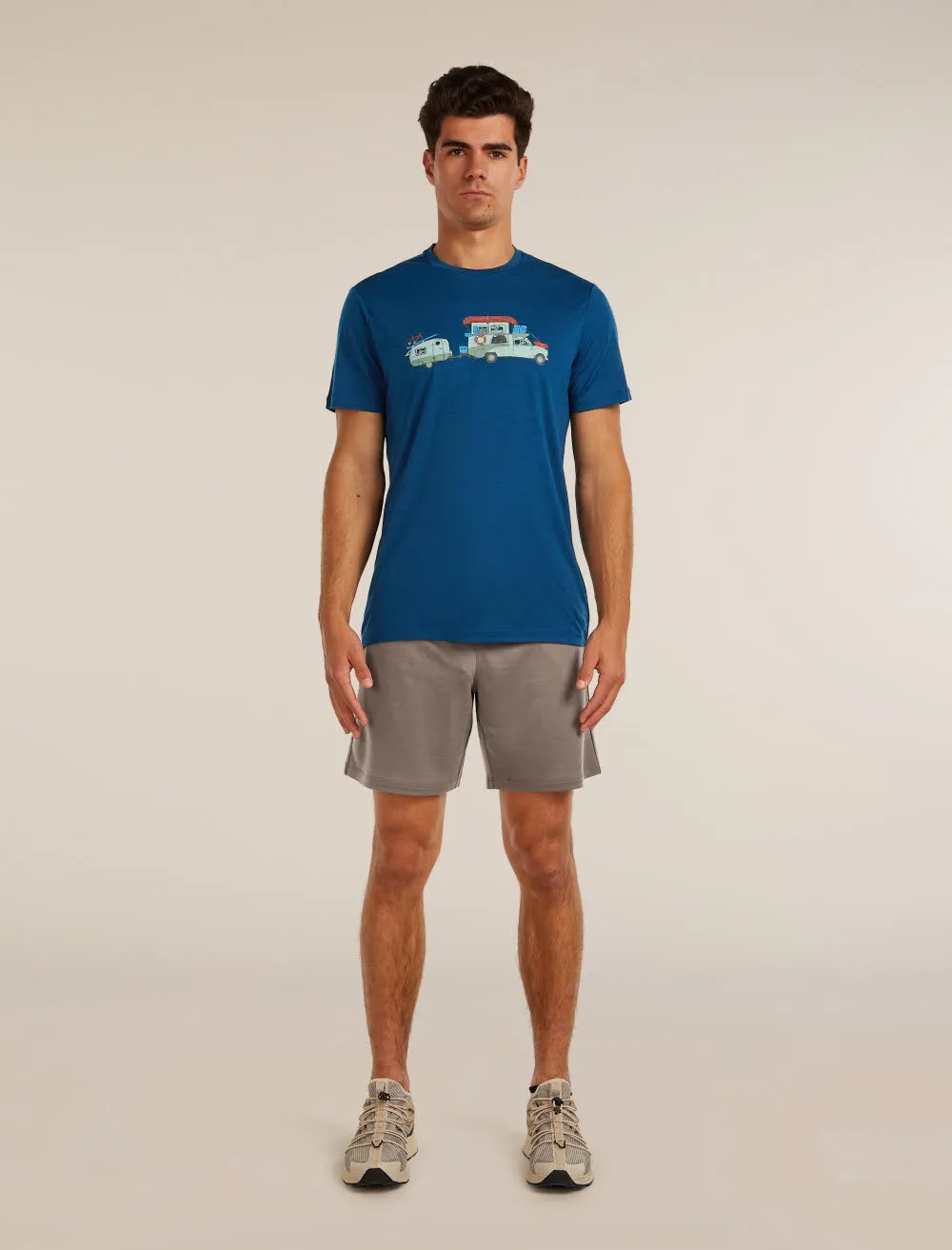Icebreaker Merino 150 Tech Lite SS Tee Transportage Herren T-Shirt Funktionsshirt blau