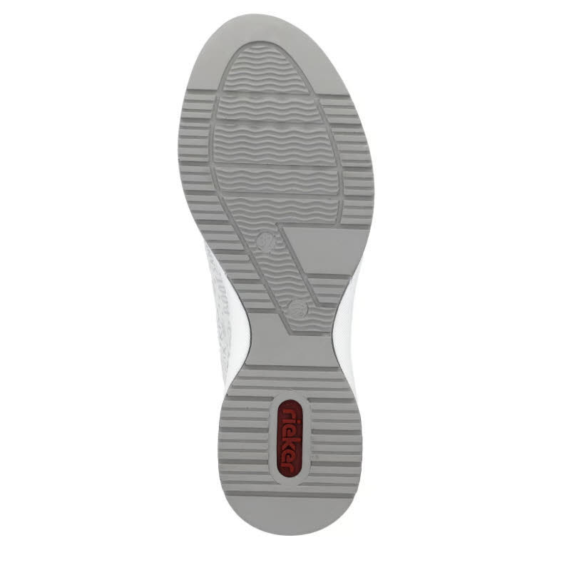 Rieker Damen Halbschuhe Sneaker Modeschuhe hellgrau silber