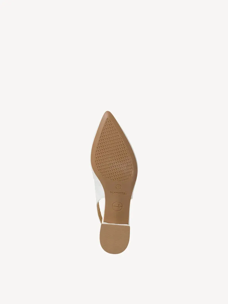 Tamaris Lederslingpumps Damen weiß
