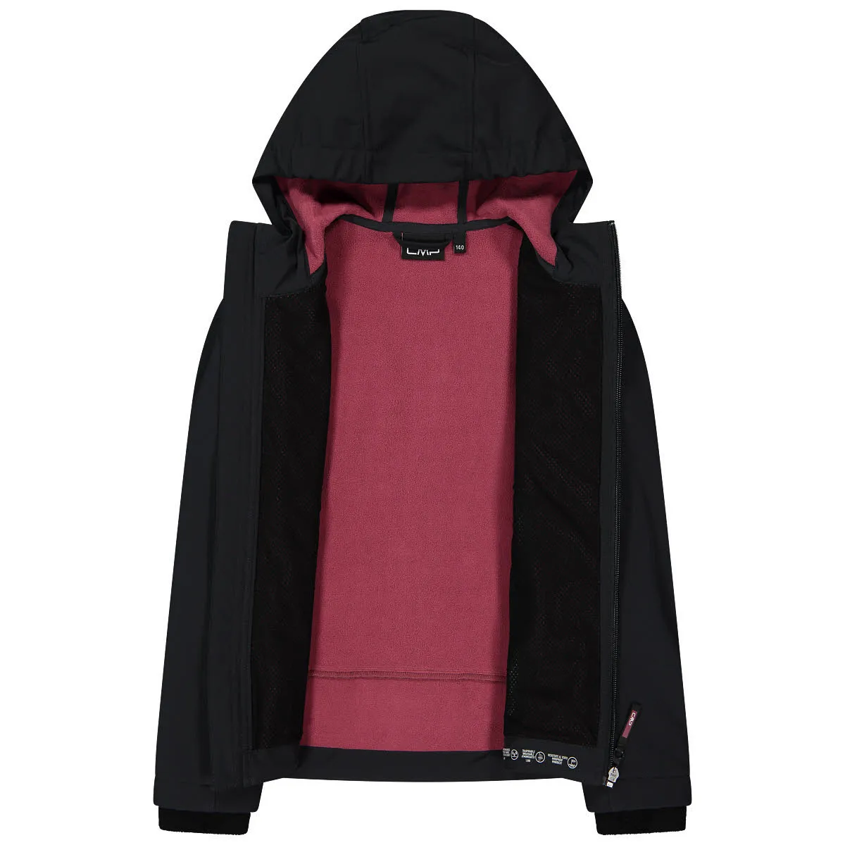 CMP JACKET FIX HOOD Mädchen Softshelljacke Outdoorjacke anthrazit/peony
