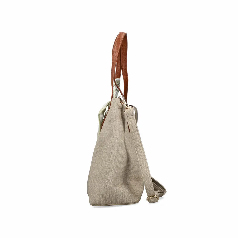 Rieker Damen Shopper Umhängetasche beige