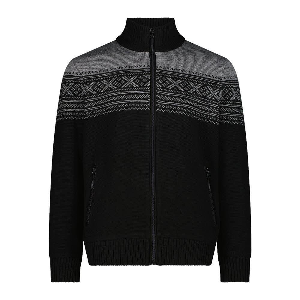 CMP Strickjacke Fleccejacke Herren schwarz