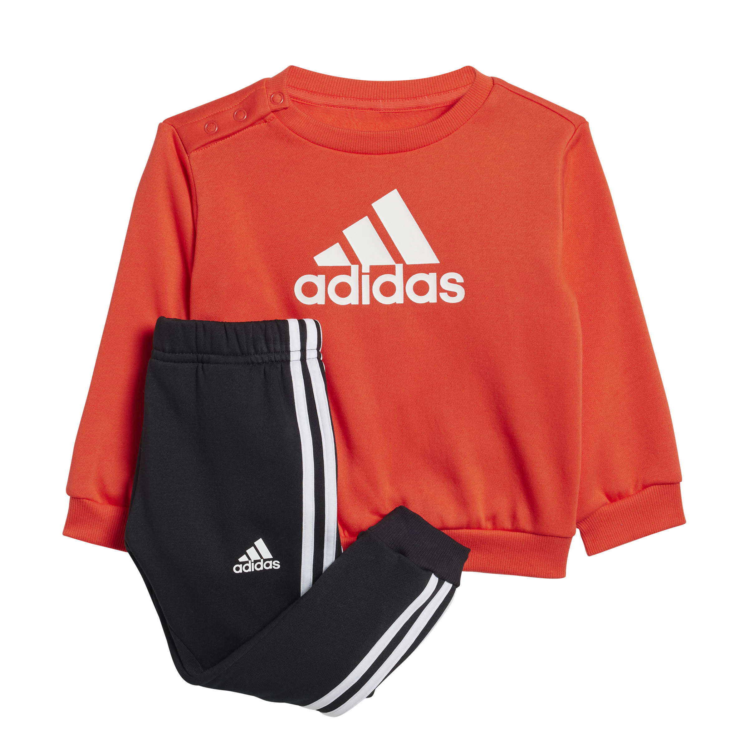 adidas Badge of Sport Jogginganzug Kinder Jungen orangerot schwarz