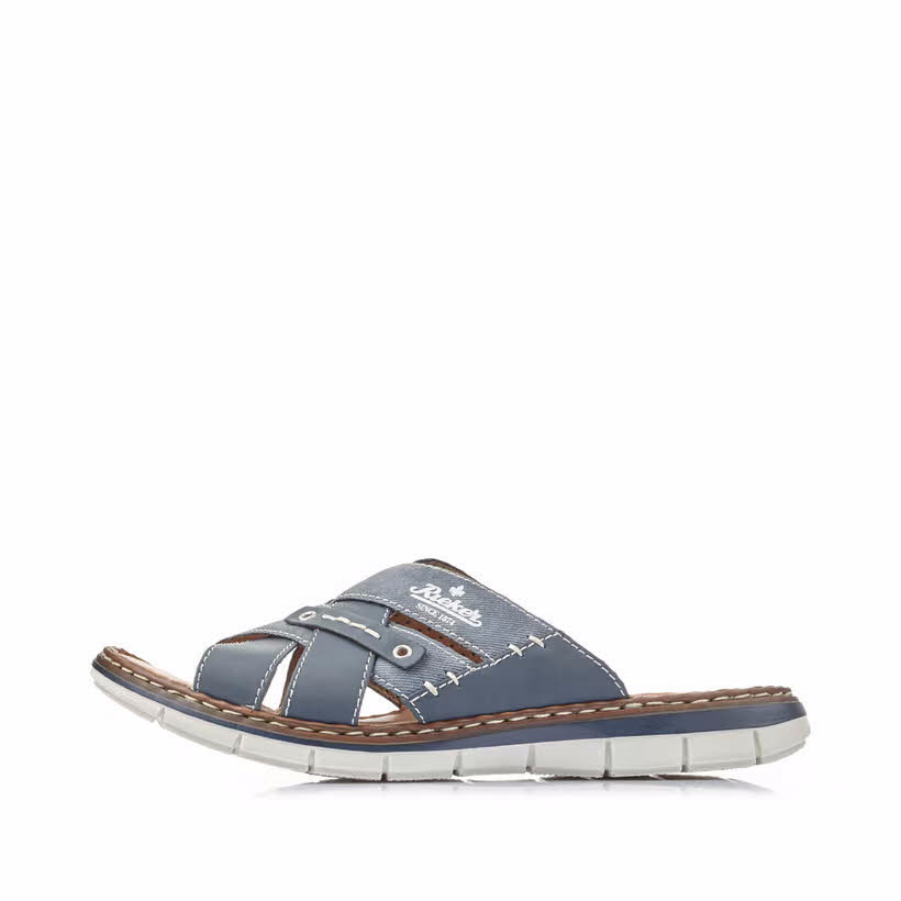 Rieker Pantolette Herren Hausschuhe blau