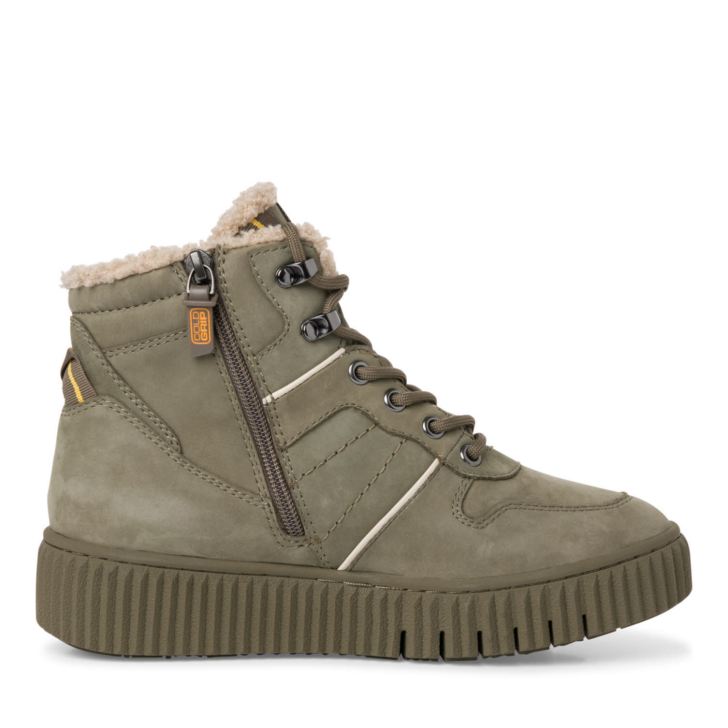 Tamaris Stiefelette gefüttert Schnürer Boots Modeschuhe Damen khaki grün NEU