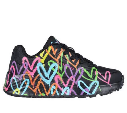 Skechers UNO LITE - SPREAD THE LOVE Sneaker Schnürer Kinder schwarz