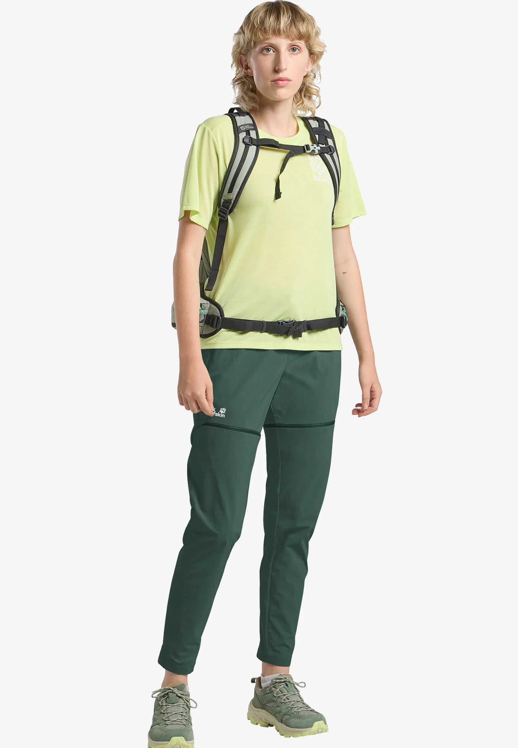 Jack Wolfskin Hikeout Zip Off Pants Damen Wanderhose mit UV-Schutz grün
