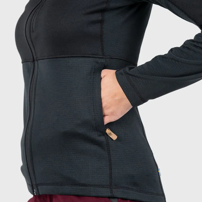 Fjällräven Abisko Trail Fleece W Fleecejacke Kapuzenjacke Damen schwarz