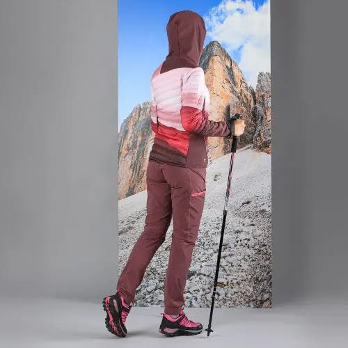 CMP Hybrid Damen Daunenjacke Rot Weiß Rosa