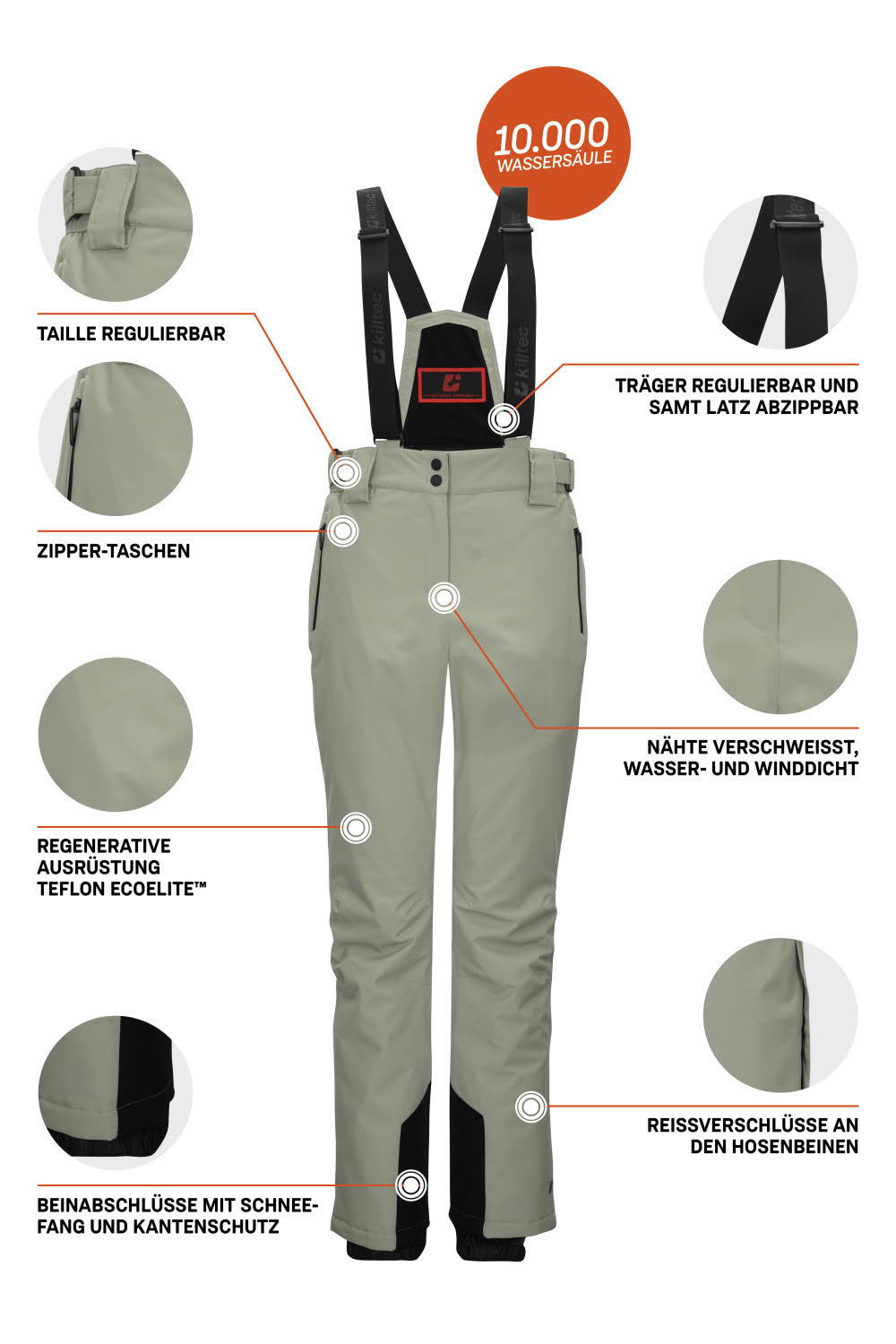 KILLTEC DA KSW 249 SKI PNTS Damen Ski-/Snowboardhose dark sea foam