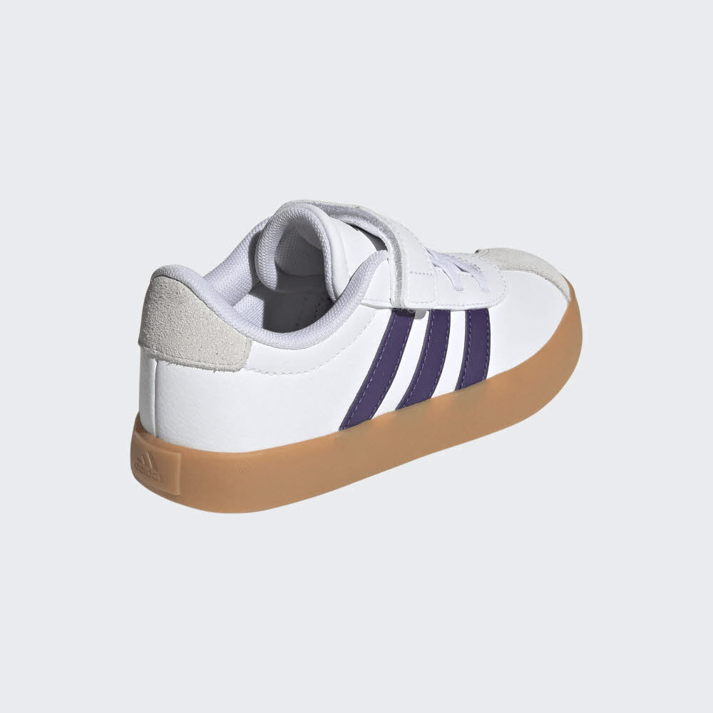 adidas VL COURT 3.0 EL C Mädchen Kinder Sneaker Freizeitschuhe Klettverschluss weiß-lila