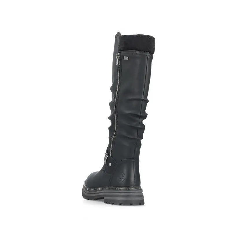Rieker Hochschaftstiefel Damen Freizeitstiefel Stiefelette gefüttert schwarz