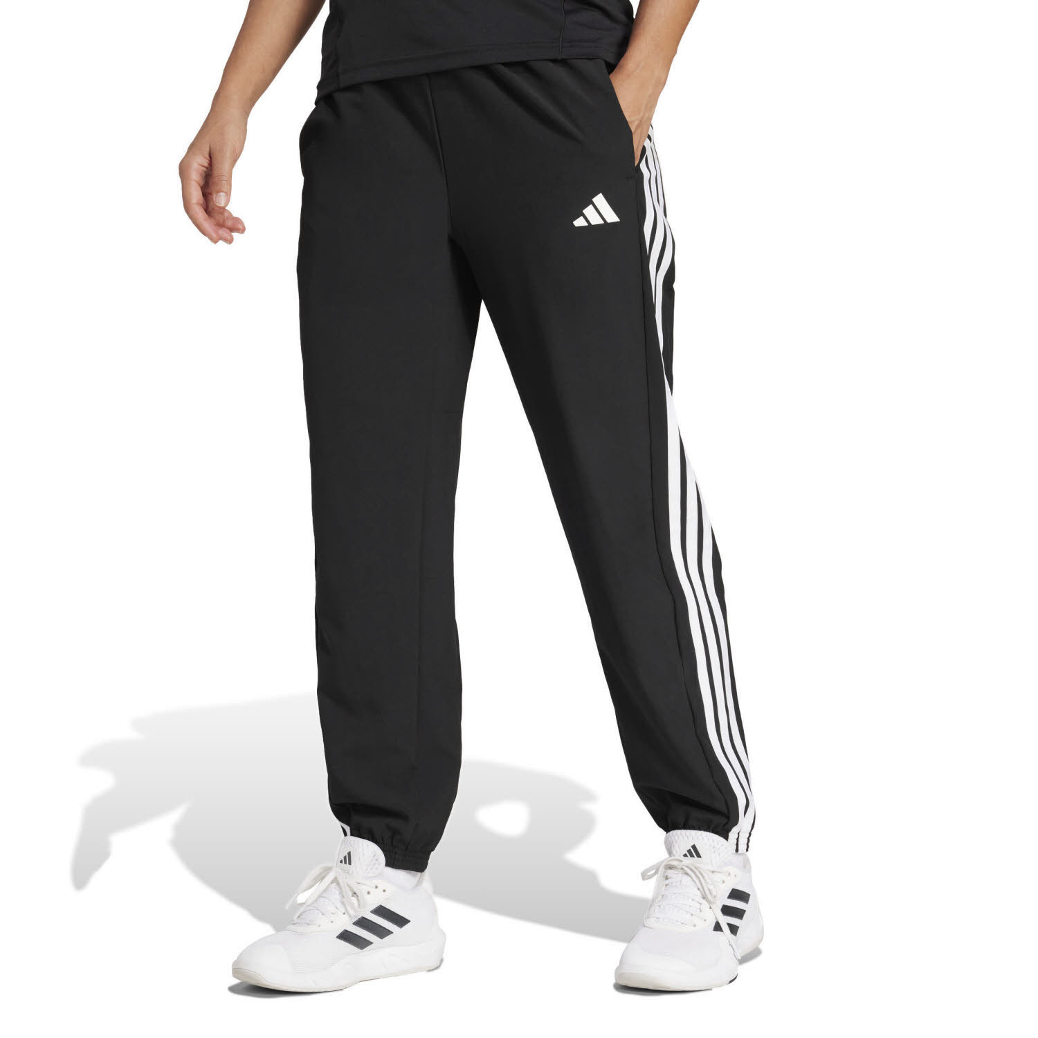 adidas Workout Essentials 3-Stripes Woven Damen Jogginghose Sporthose schwarz