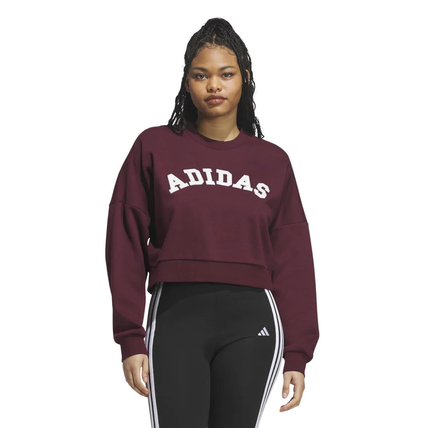 adidas Chenille Logo Graphic Damen Sweatshirt Pullover rot