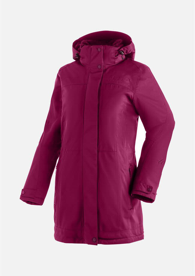 Maier Sports Lisa 2 Damen Mantel Freizeitmantel mit Kapuze lila