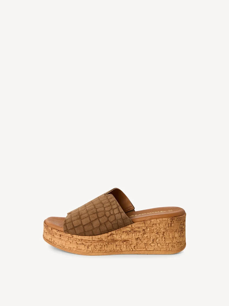 Tamaris Lederpantolette braun Damen